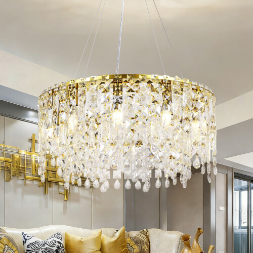 gold Copper Color crystal chandelier (1)
